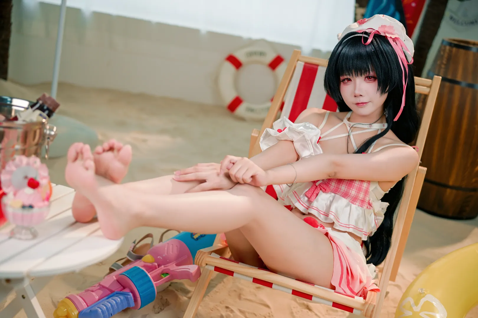 鸣潮千咲cos，夏日沙滩的第二弹写真 - 第 1 张