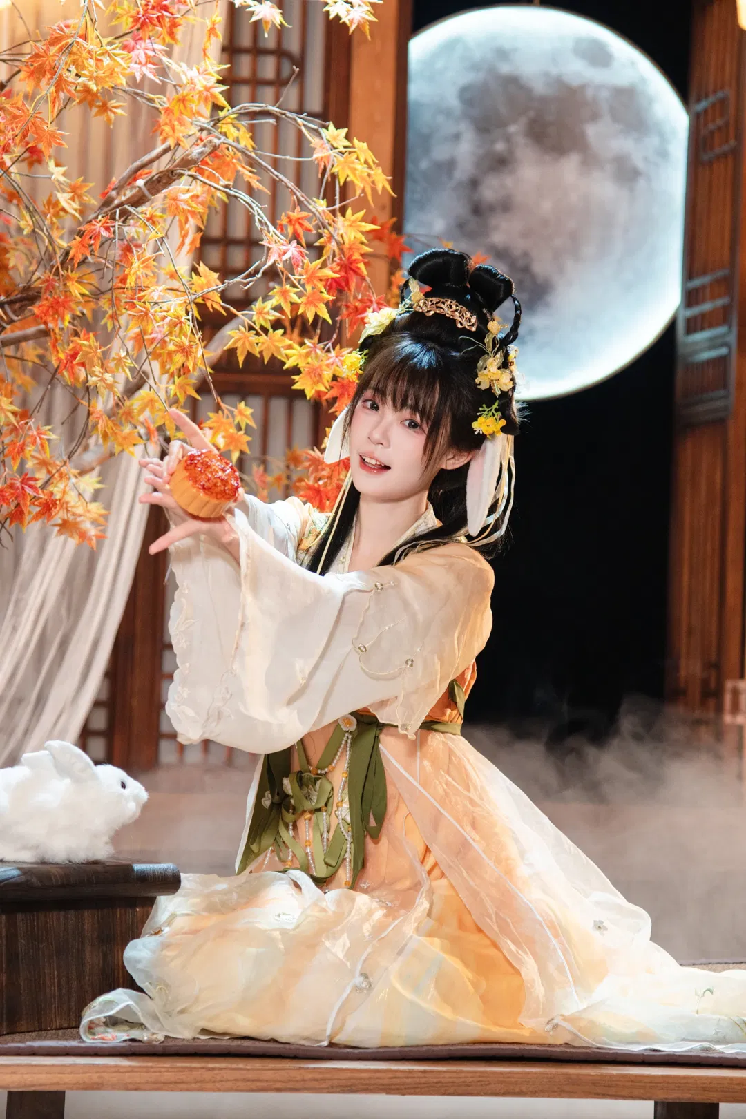 中秋国风汉服赏月写真，花好月圆人长久 - 第 1 张