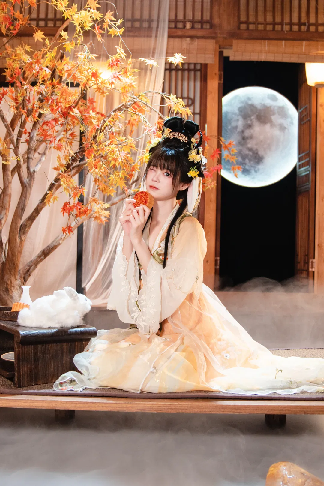中秋国风汉服赏月写真，花好月圆人长久 - 第 3 张