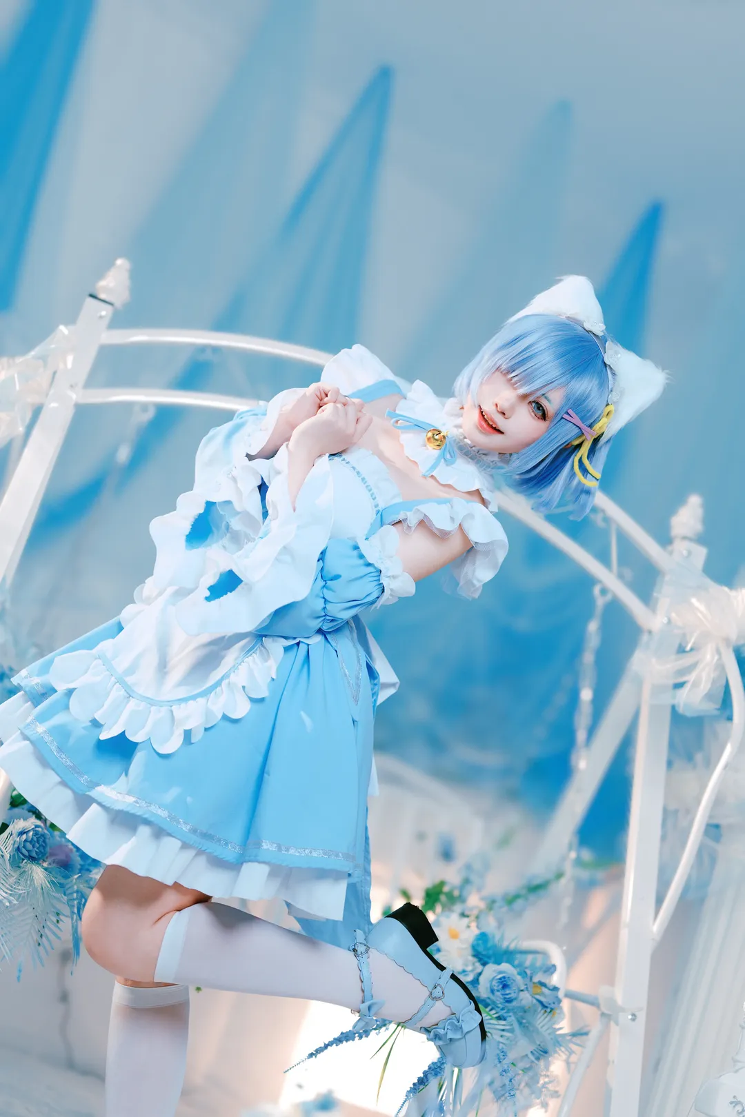 【蕾姆cos】从零开始的异世界生活 蓝色系女仆正片分享 - 第 1 张
