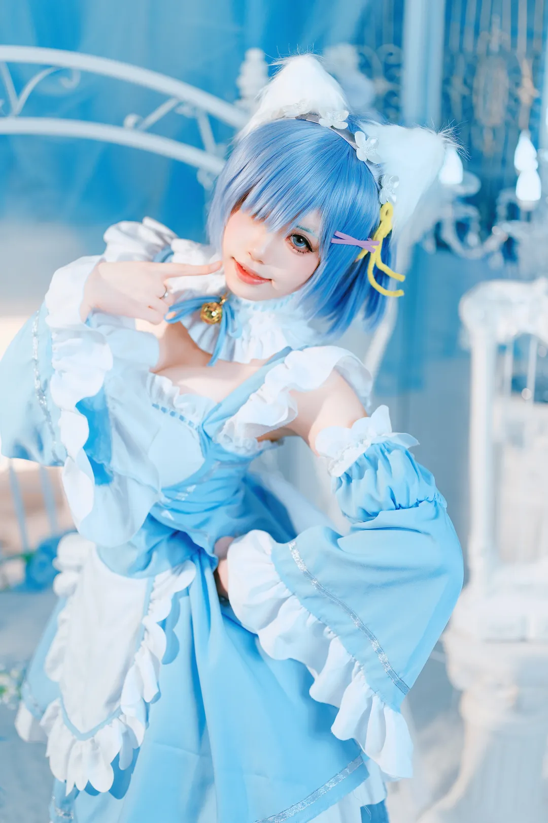 【蕾姆cos】从零开始的异世界生活 蓝色系女仆正片分享 - 第 2 张
