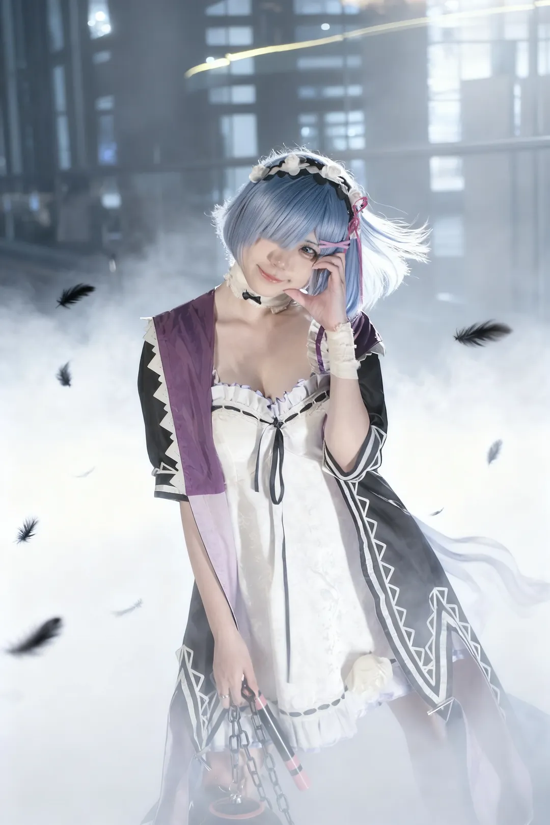 【蕾姆cos】蓝发战斗少女手持流星锤的正片放送 - 第 1 张