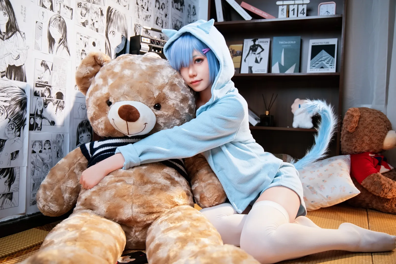 【レムコスプレ】Re:ゼロから始める異世界生活、快適でくつろいだ部屋着の撮影 - 2 枚目