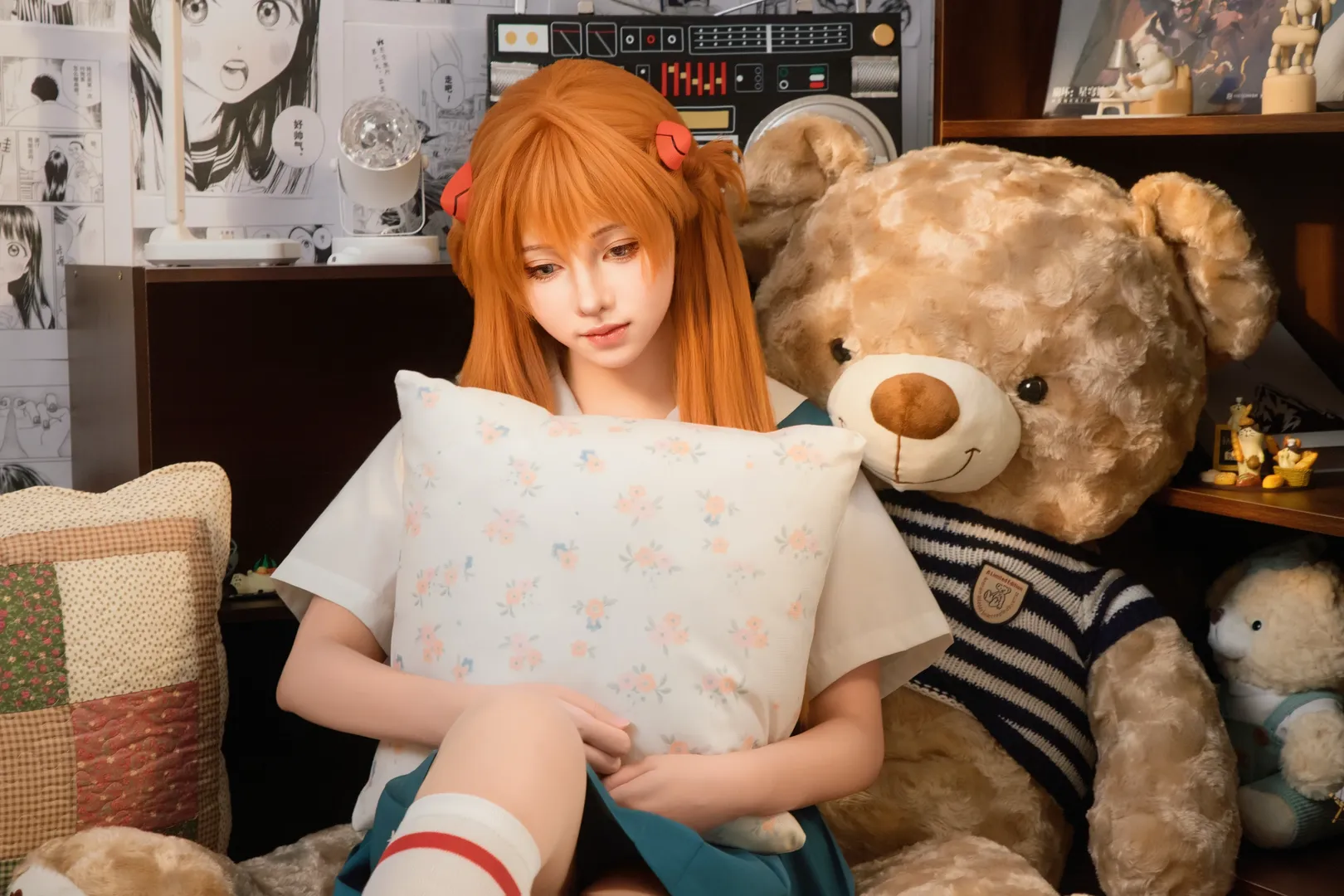 【明日香cos】横屏记录宅家日常，复古收音机旁的慵懒时光 - 第 3 张