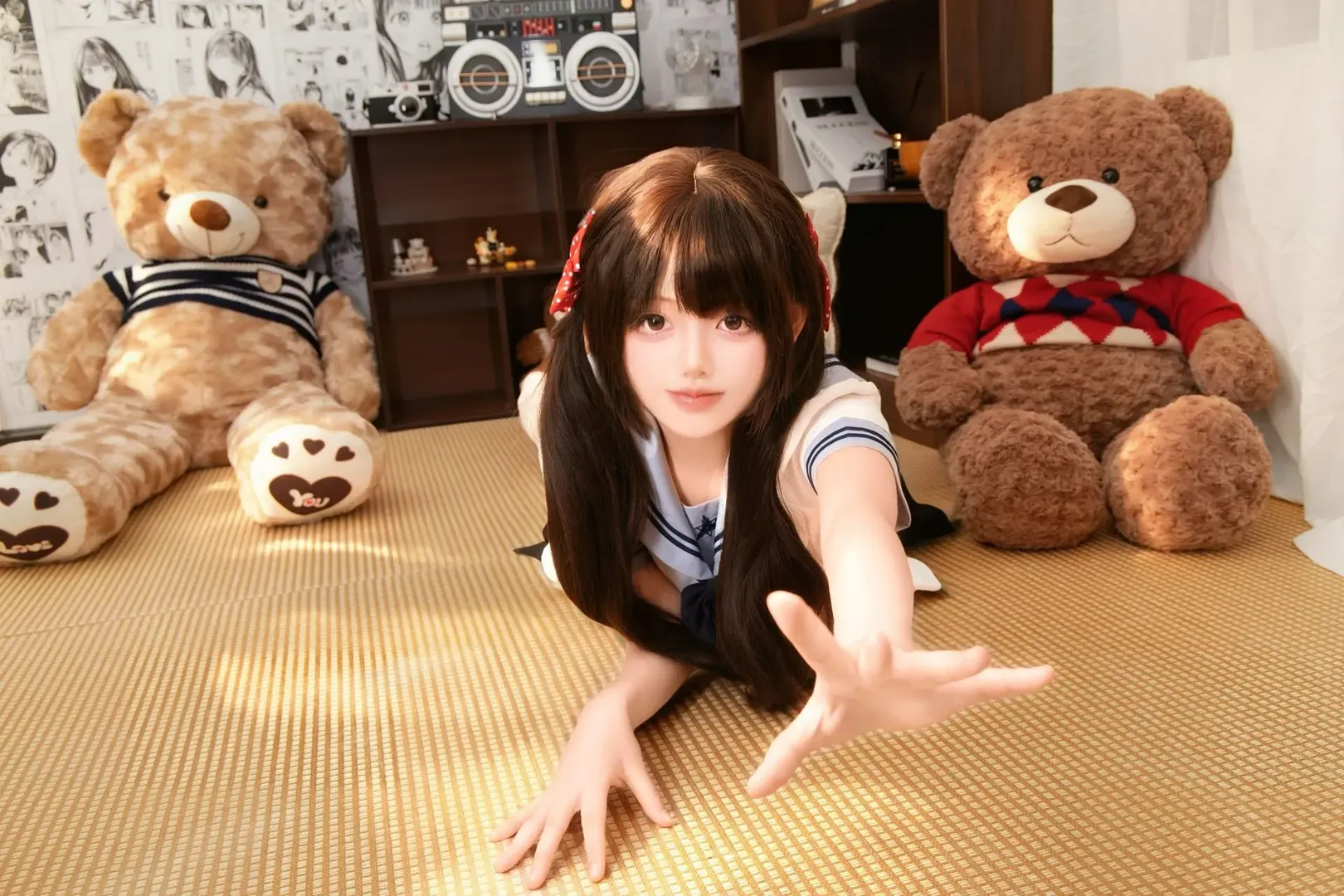 宅家治癒系JK制服 榻榻米上的水手服女孩