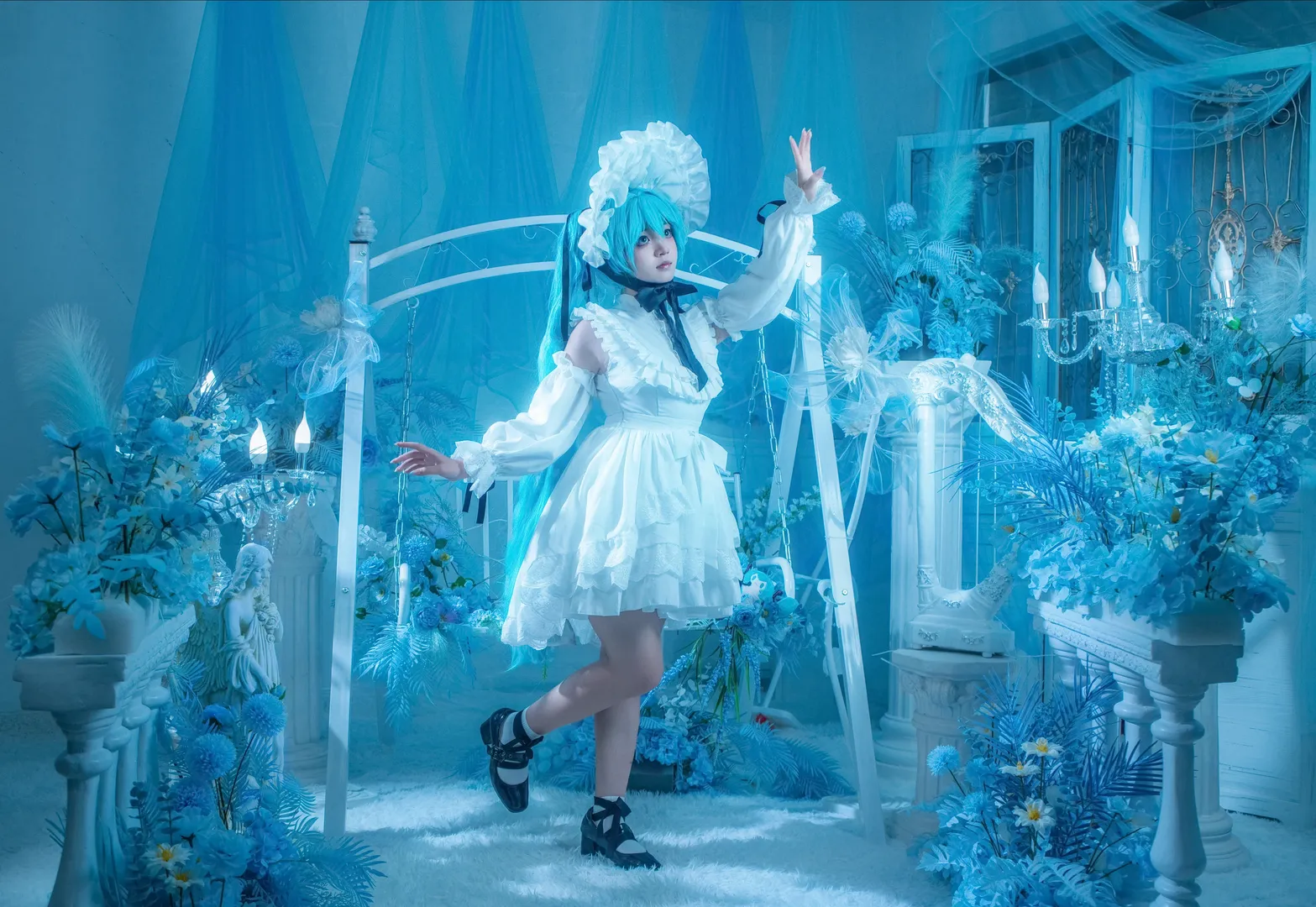 【初音未來cos】藍色迷境的冷調洛麗塔正片 - 第 5 張