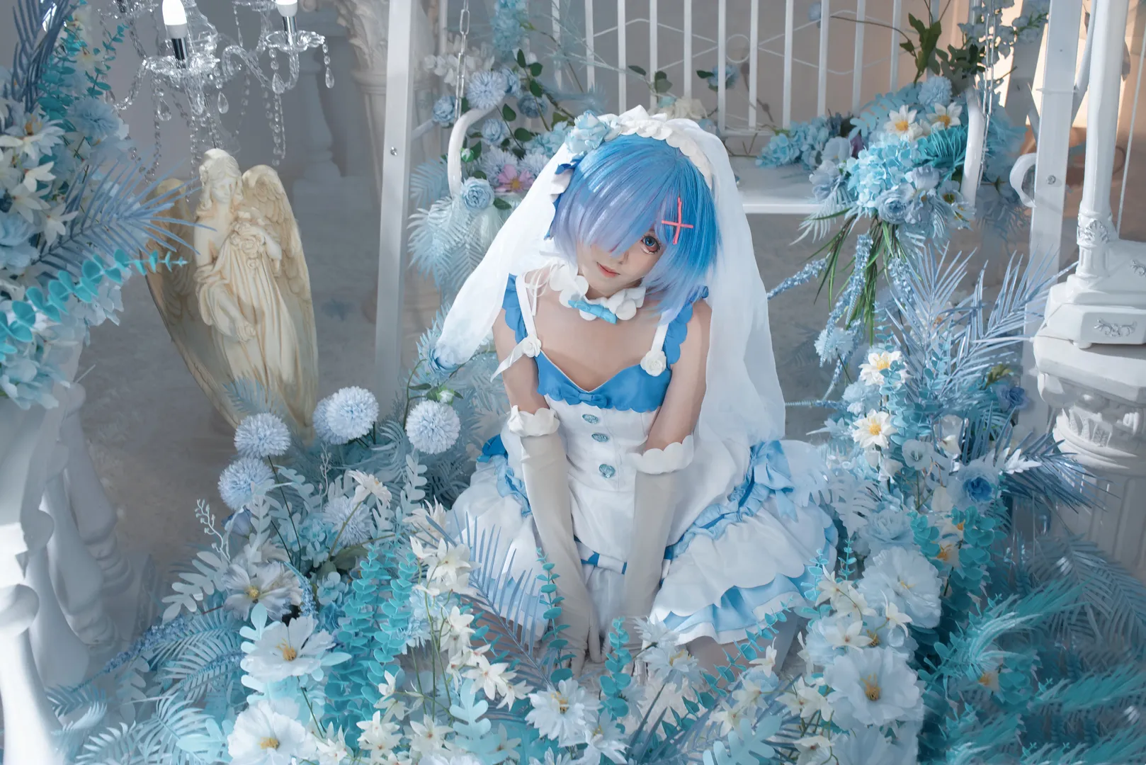 【蕾姆cos】真愛藍花嫁，在歐式棚拍裡做一場溫柔的夢 - 第 1 張