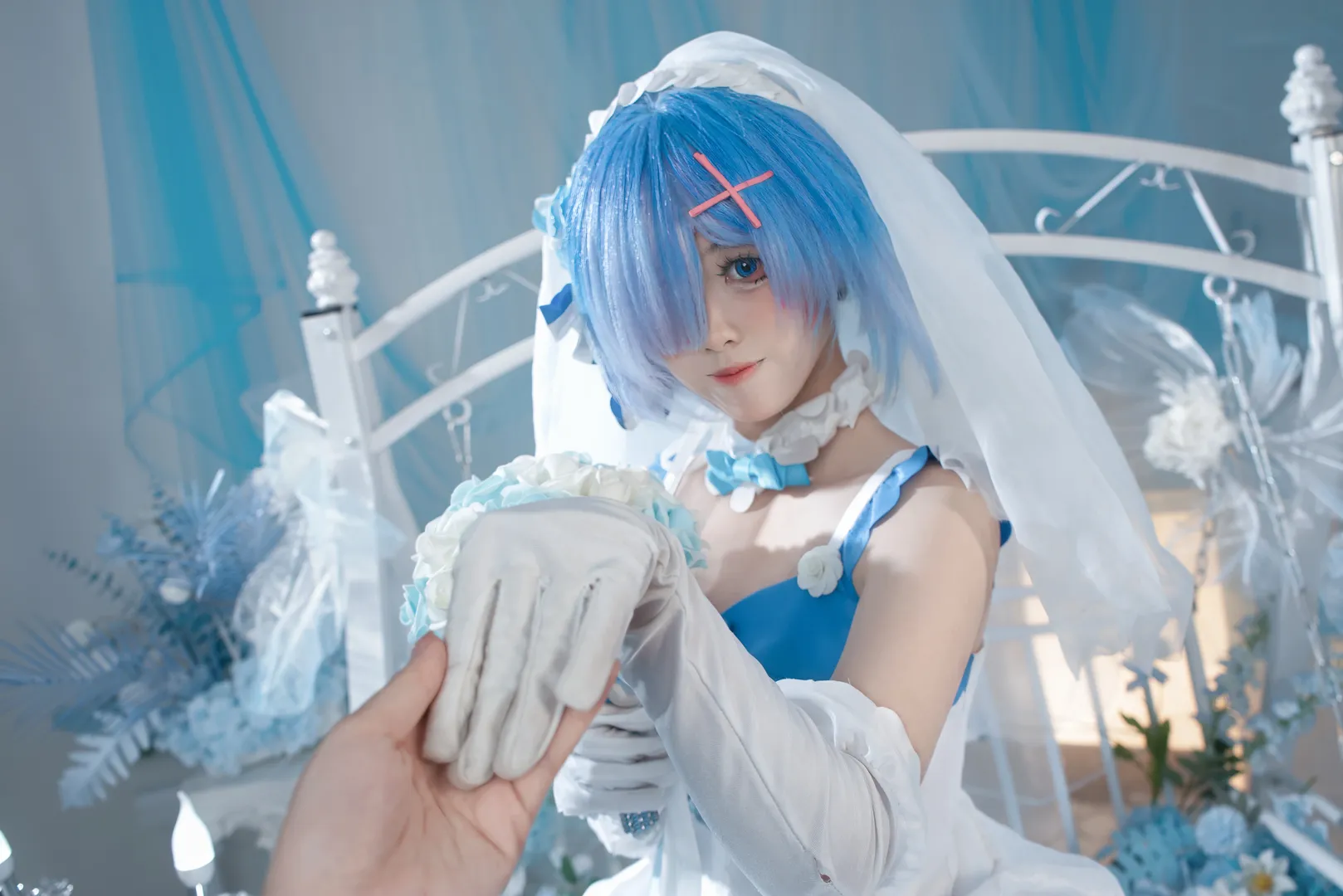 【蕾姆cos】真愛藍花嫁，在歐式棚拍裡做一場溫柔的夢 - 第 3 張