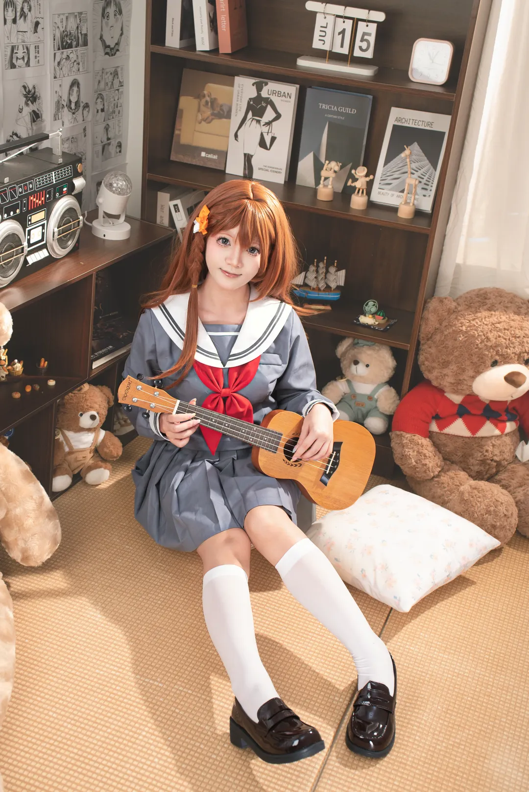 【花里实乃里cos】元气水手服少女的居家日常 - 第 4 张