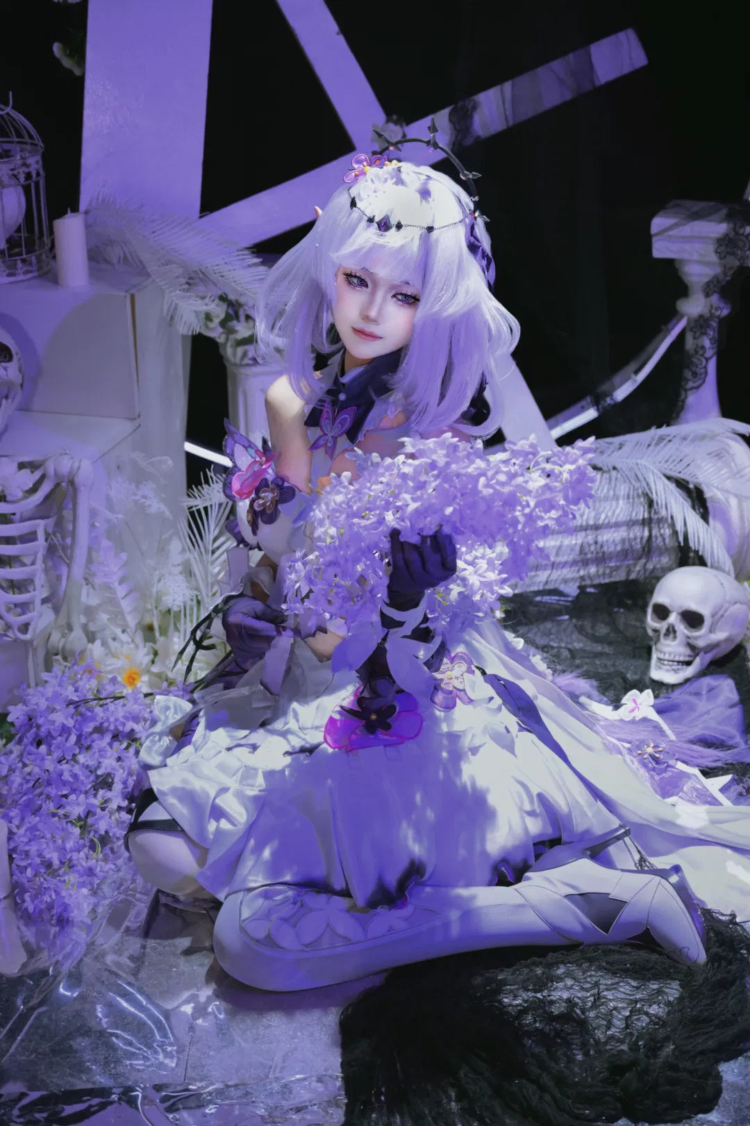 【遐蝶cos】崩坏星穹铁道 紫藤花海中的白骨与蝴蝶 - 第 2 张