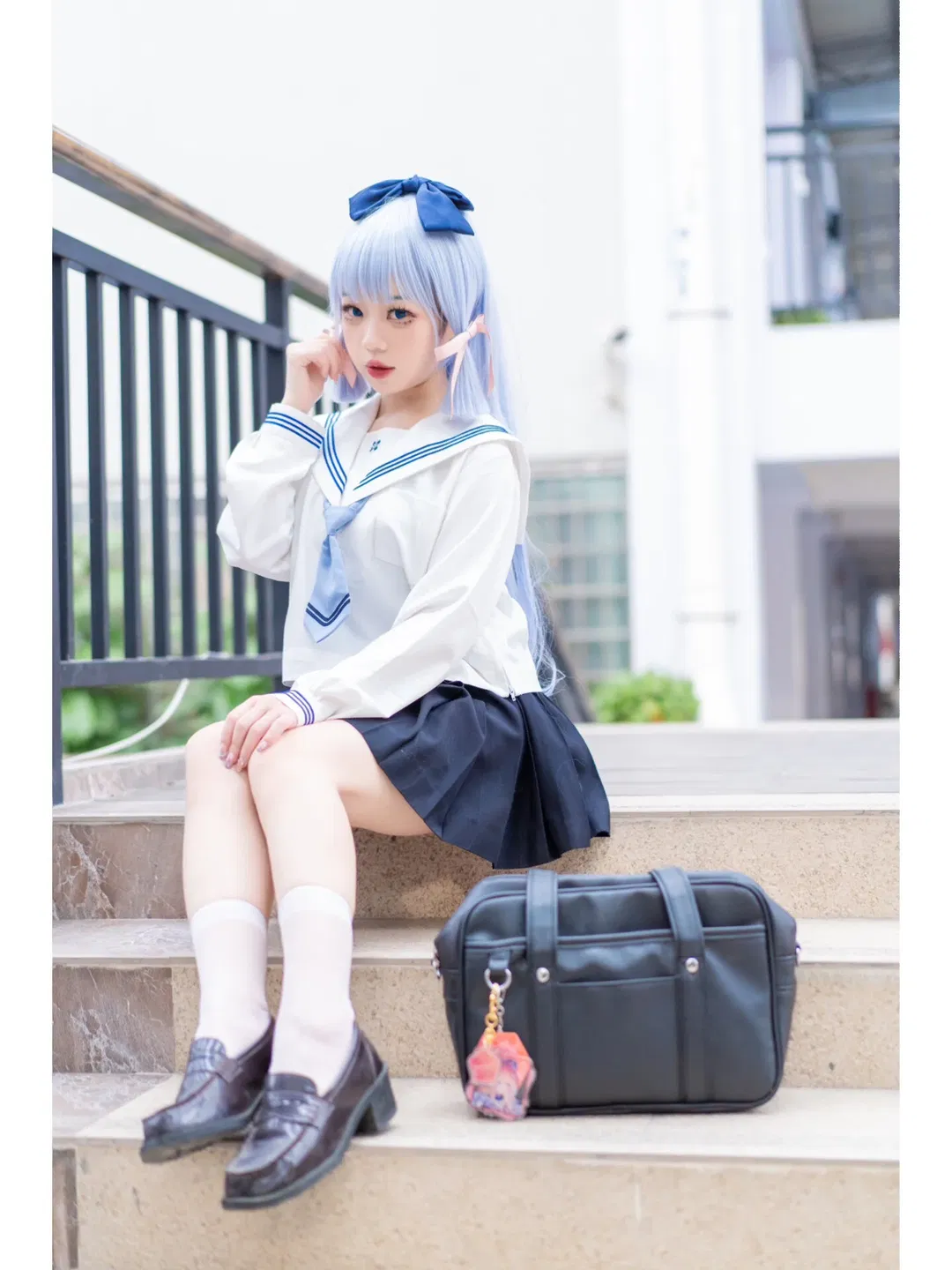 神里绫华cos，原神大小姐的现代制服日常 - 第 5 张