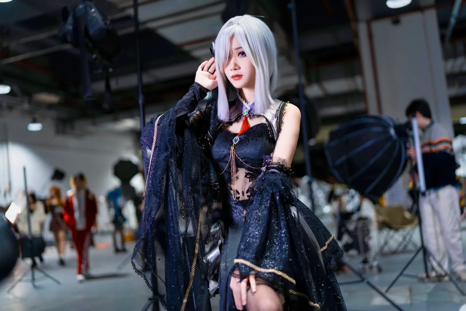 【申鹤cos】原神申鹤花嫁造型，暗夜里的清冷白月光 - 第 3 张
