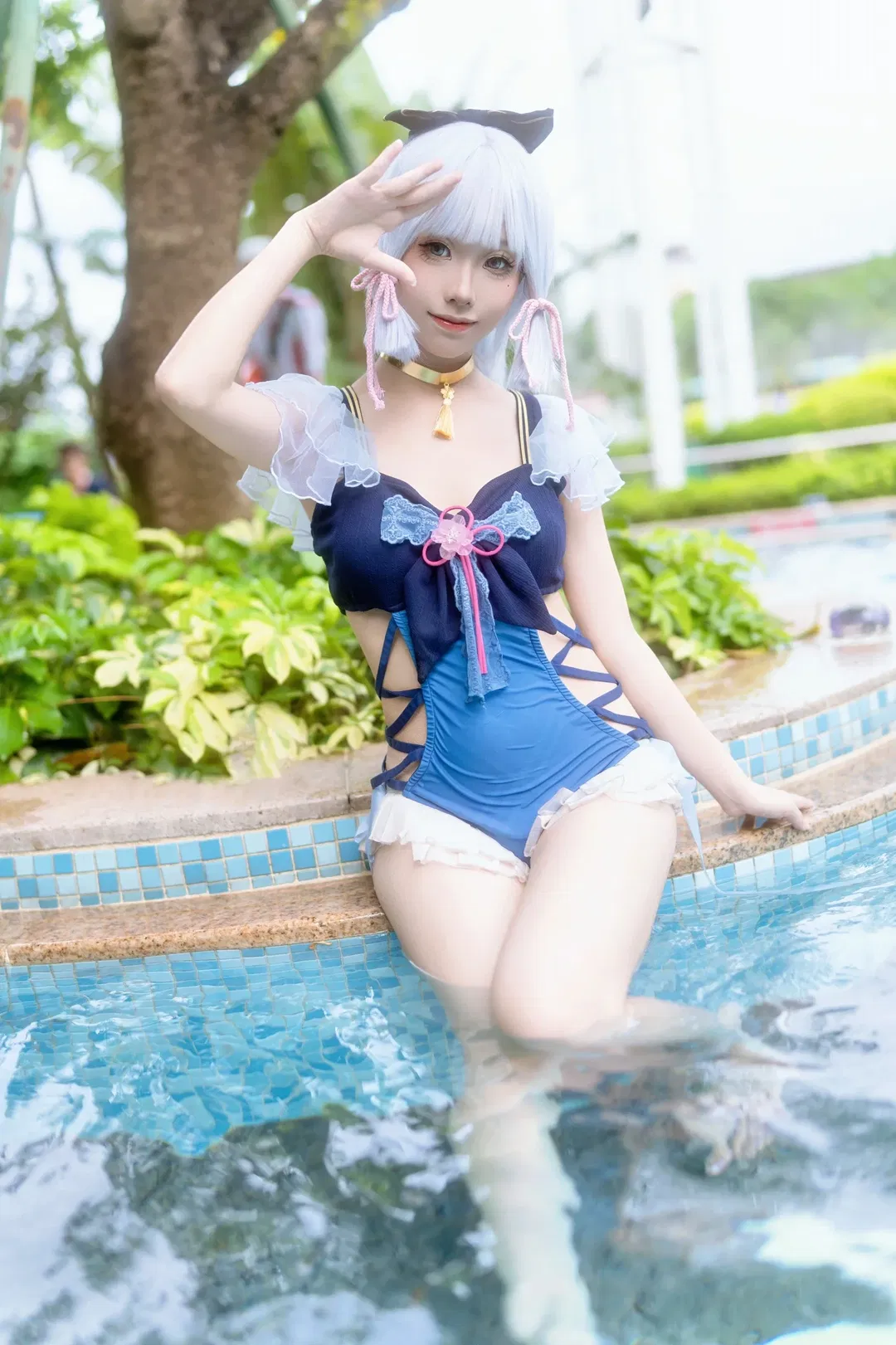 【神里绫华cos】长隆水上派对，夏日的清凉神里绫华 - 第 1 张