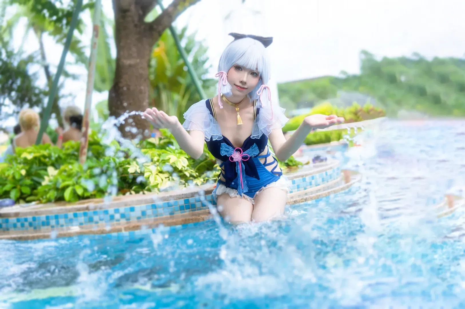 【神里绫华cos】长隆水上派对，夏日的清凉神里绫华 - 第 4 张