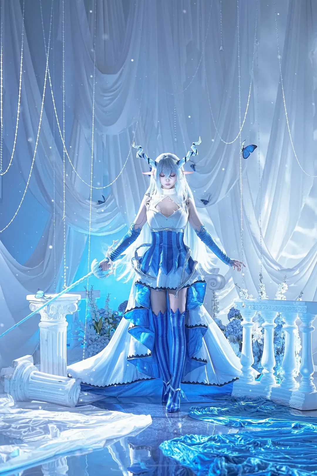 小莩cos 加油大魔王 冰蓝色调的梦幻时刻 - 第 3 张