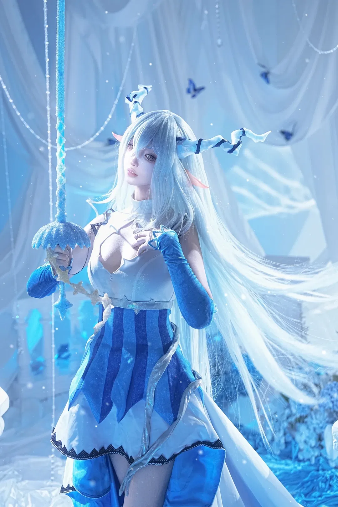 小莩cos 加油大魔王 冰蓝色调的梦幻时刻 - 第 8 张