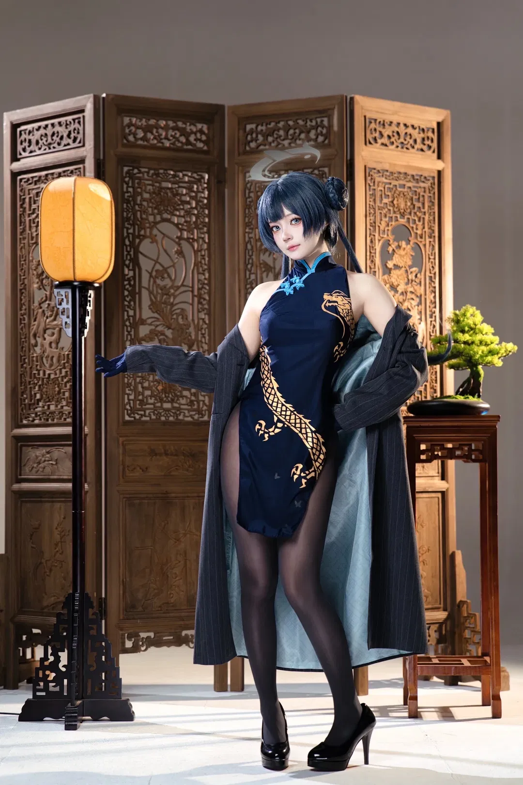 【妃咲cos】蔚蓝档案的夜幕旗袍与黑丝特工 - 第 5 张