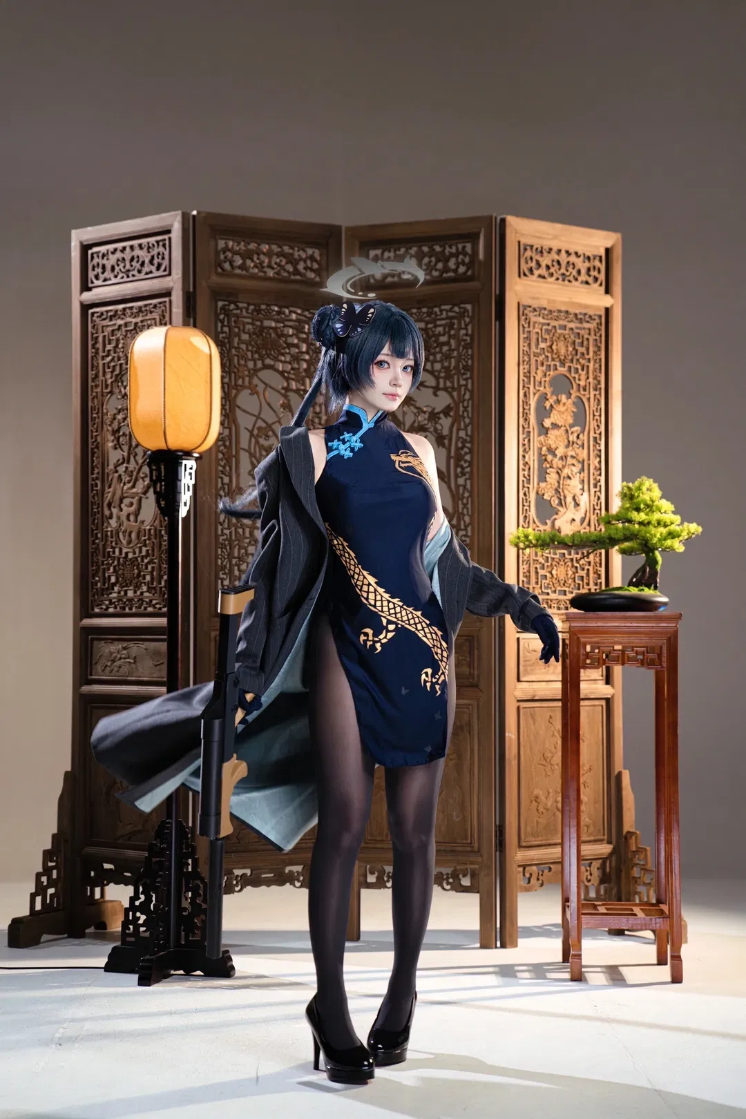 【妃咲cos】蔚蓝档案的夜幕旗袍与黑丝特工 - 第 8 张