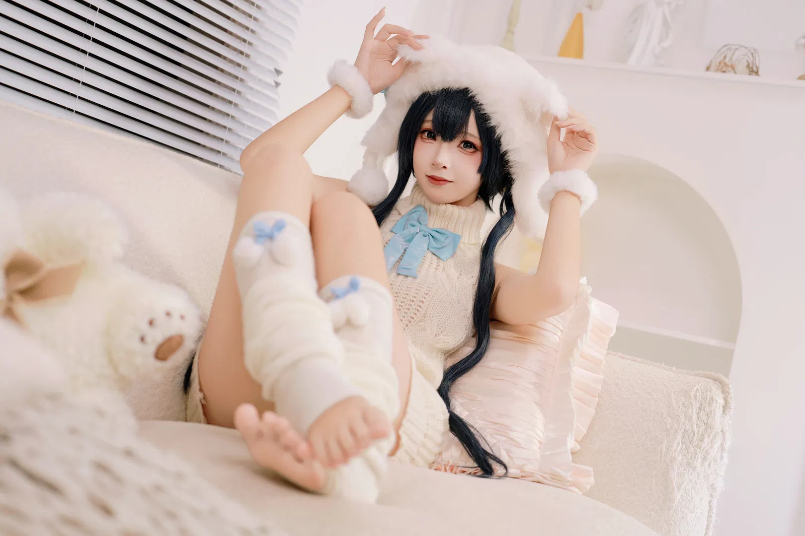 【妃咲cos】蔚蓝档案妃咲的居家毛绒时刻 - 第 8 张
