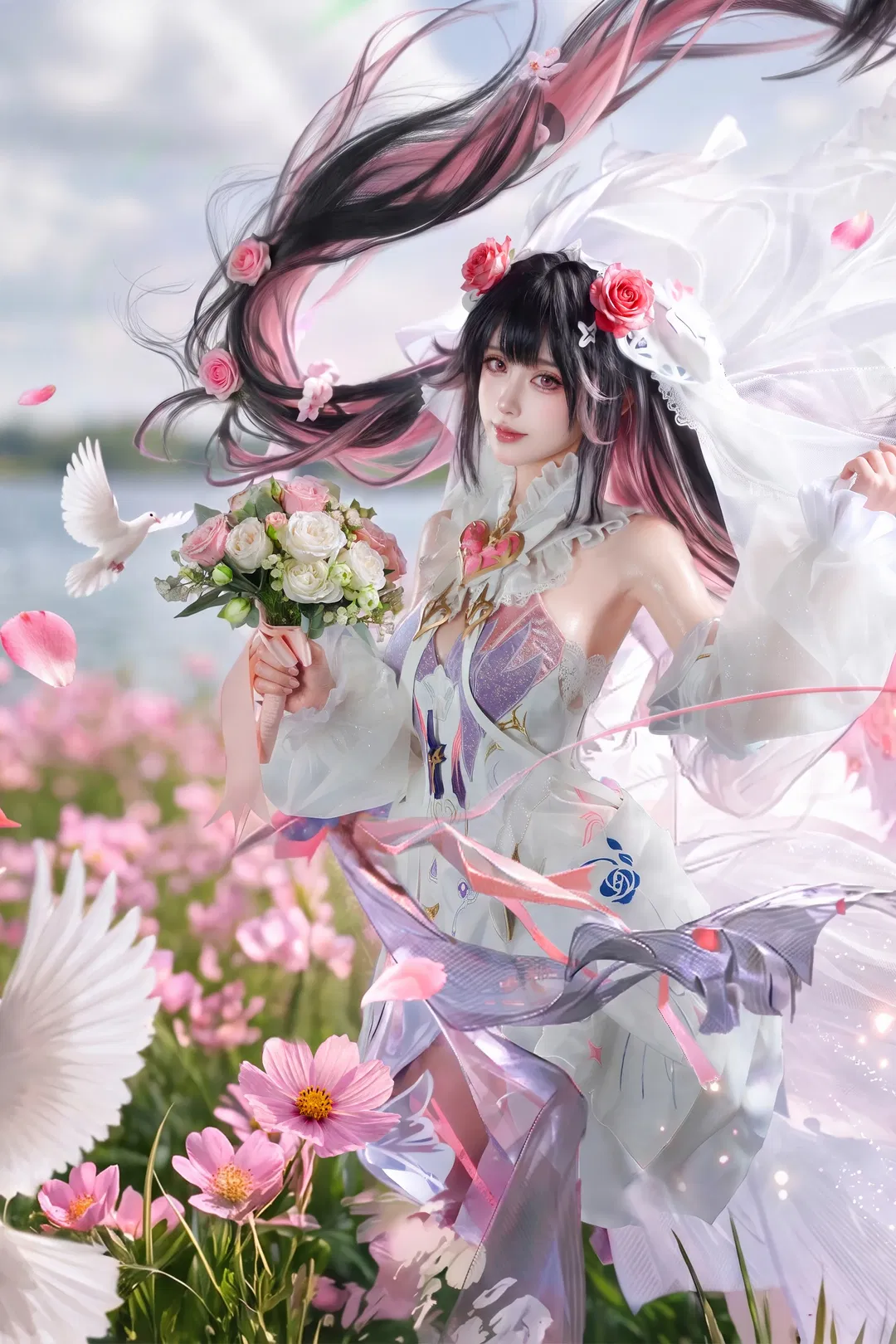 【露西亚cos】战双帕弥什花嫁，花海中的唯美定格 - 第 2 张