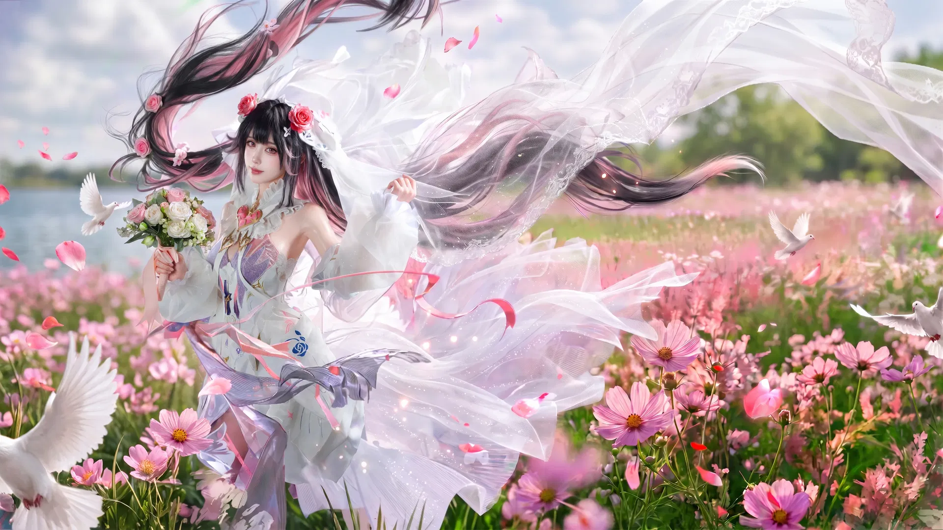 【露西亚cos】战双帕弥什花嫁，花海中的唯美定格 - 第 4 张