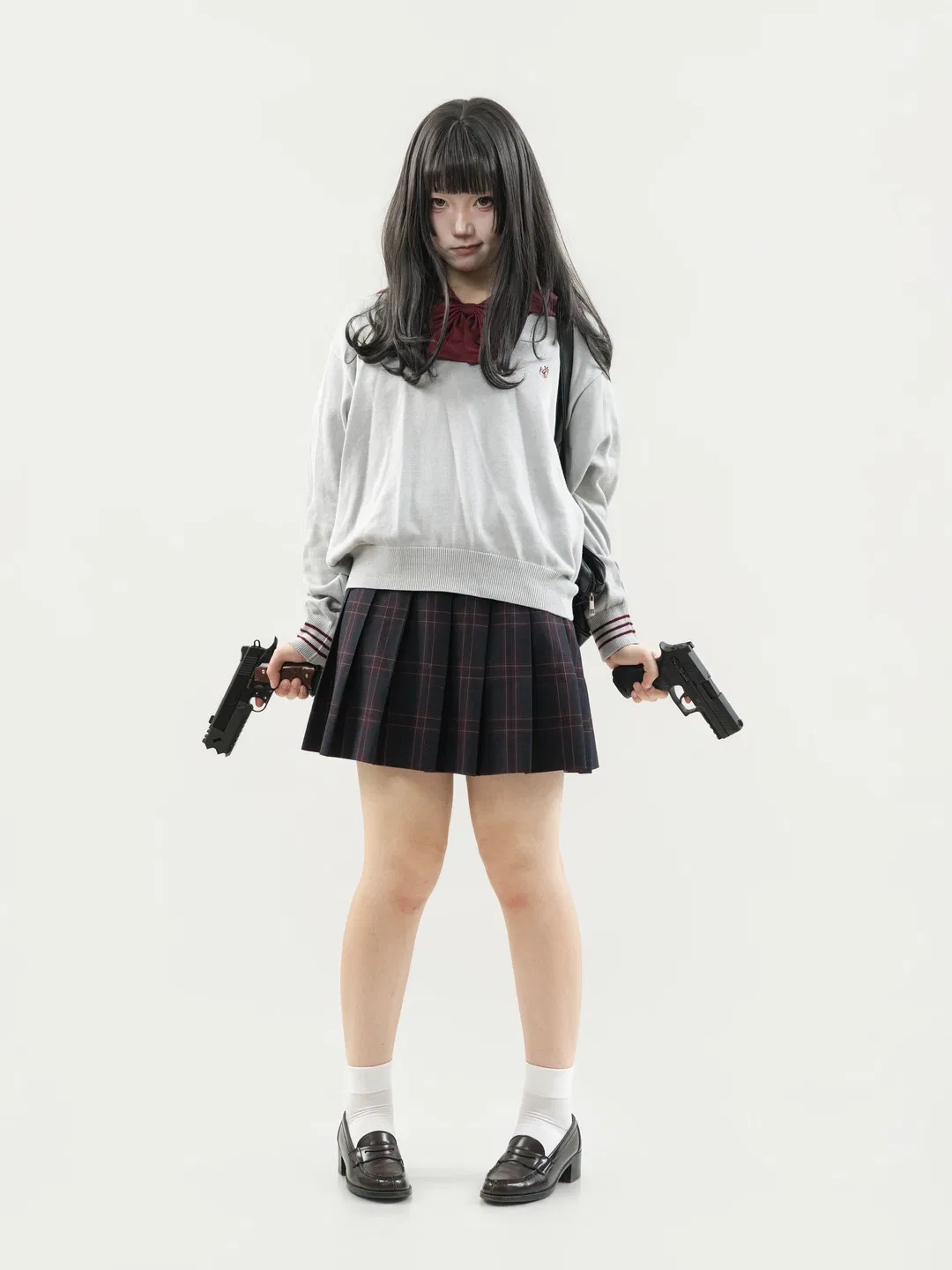 津久野JK制服穿上身，不爱说话的转校生氛围感拉满 - 第 1 张