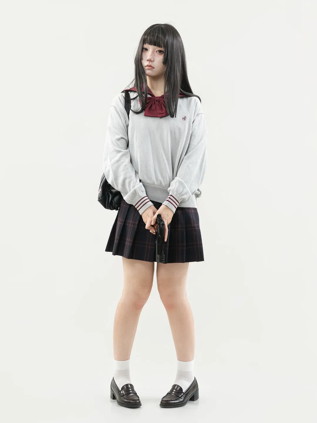 津久野JK制服穿上身，不爱说话的转校生氛围感拉满 - 第 11 张