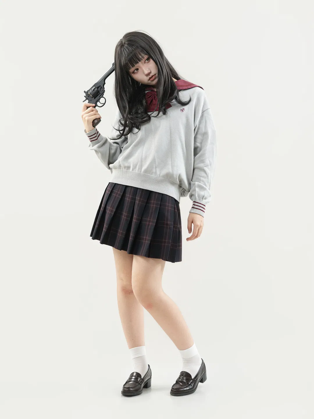 津久野JK制服穿上身，不爱说话的转校生氛围感拉满 - 第 5 张