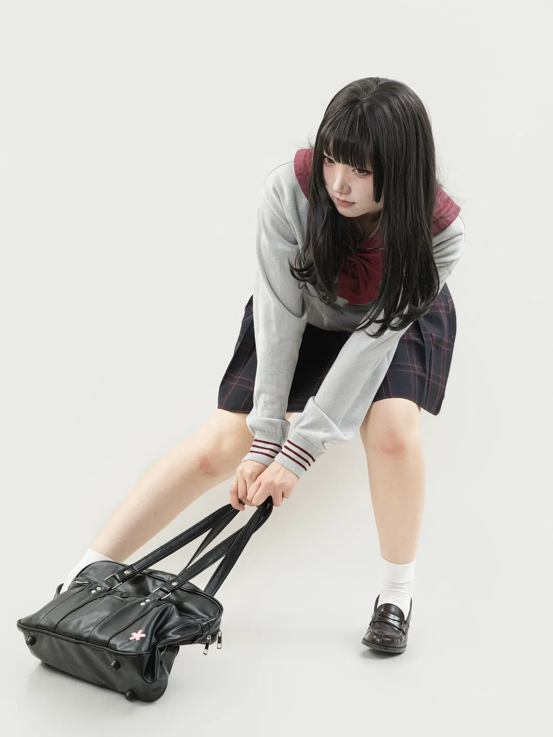 津久野JK制服穿上身，不爱说话的转校生氛围感拉满 - 第 7 张