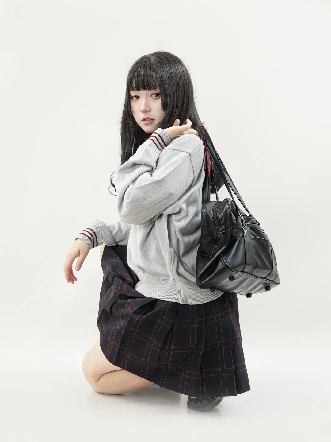 津久野JK制服穿上身，不爱说话的转校生氛围感拉满 - 第 8 张