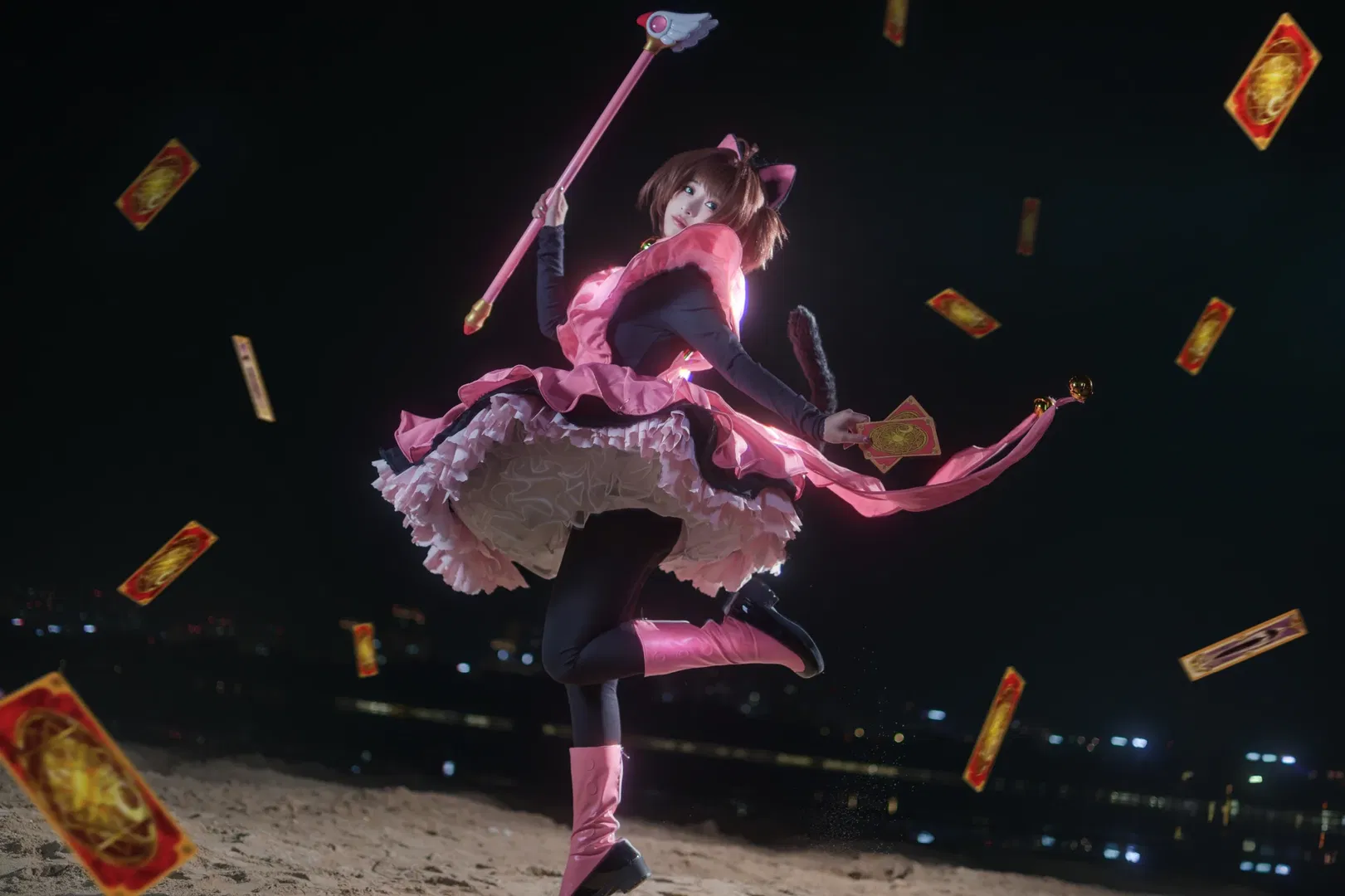 【木之本樱cos】魔卡少女樱进阶动作与悬浮拍摄分享 - 第 11 张