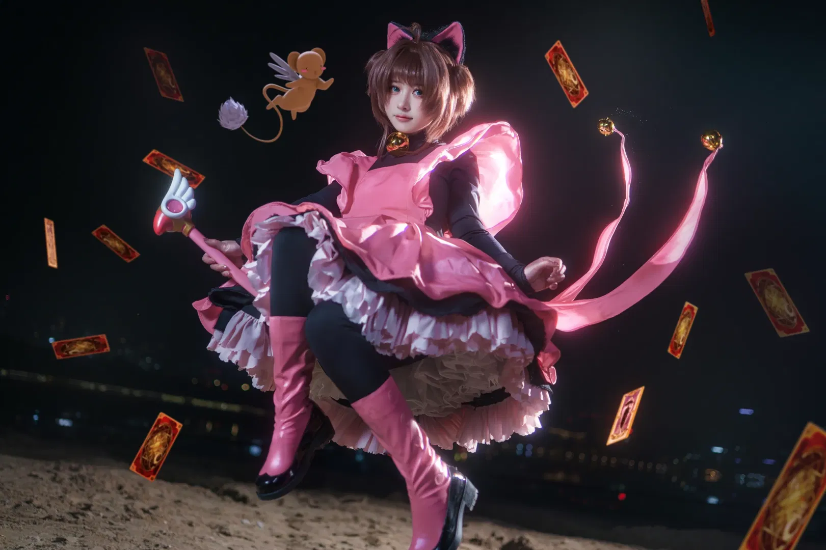 【木之本樱cos】魔卡少女樱进阶动作与悬浮拍摄分享 - 第 9 张
