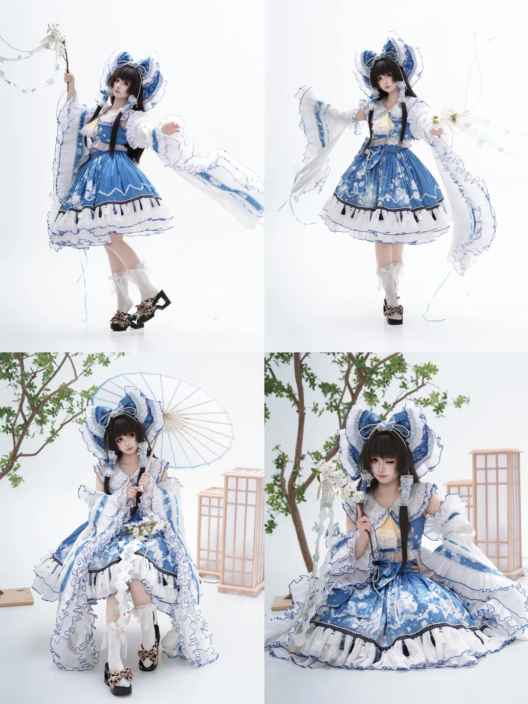 【博丽灵梦cos】东方project青灵梦二设棚拍 - 第 1 张