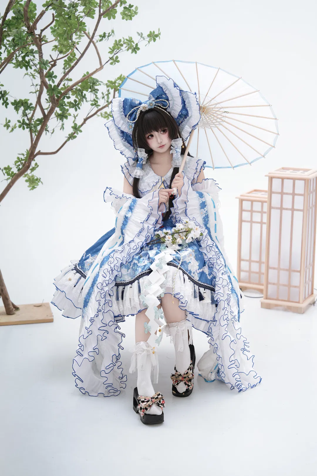 【博丽灵梦cos】东方project青灵梦二设棚拍 - 第 2 张