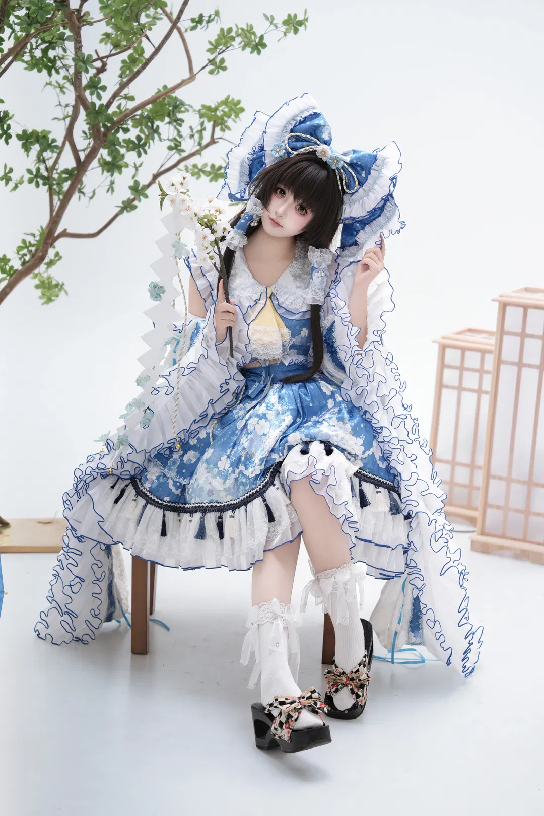 【博丽灵梦cos】东方project青灵梦二设棚拍 - 第 3 张