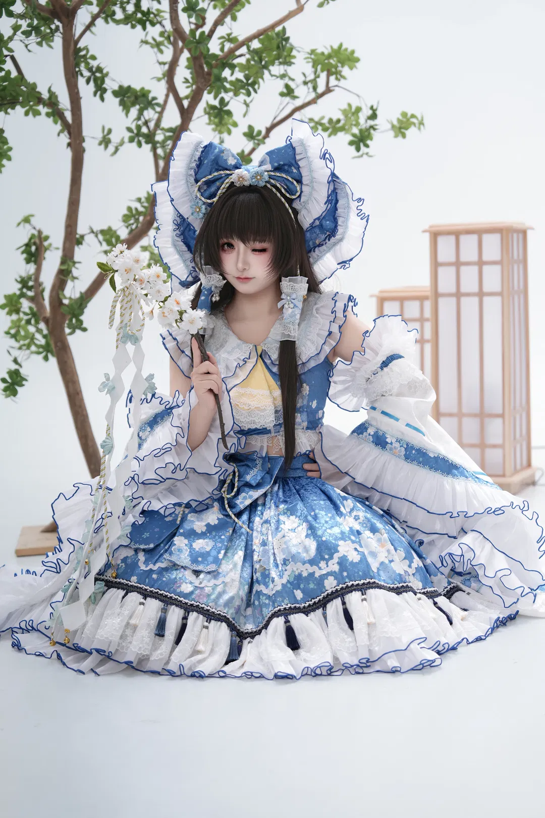 【博丽灵梦cos】东方project青灵梦二设棚拍 - 第 4 张
