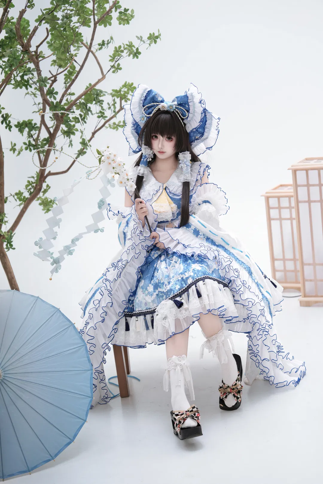 【博丽灵梦cos】东方project青灵梦二设棚拍 - 第 5 张