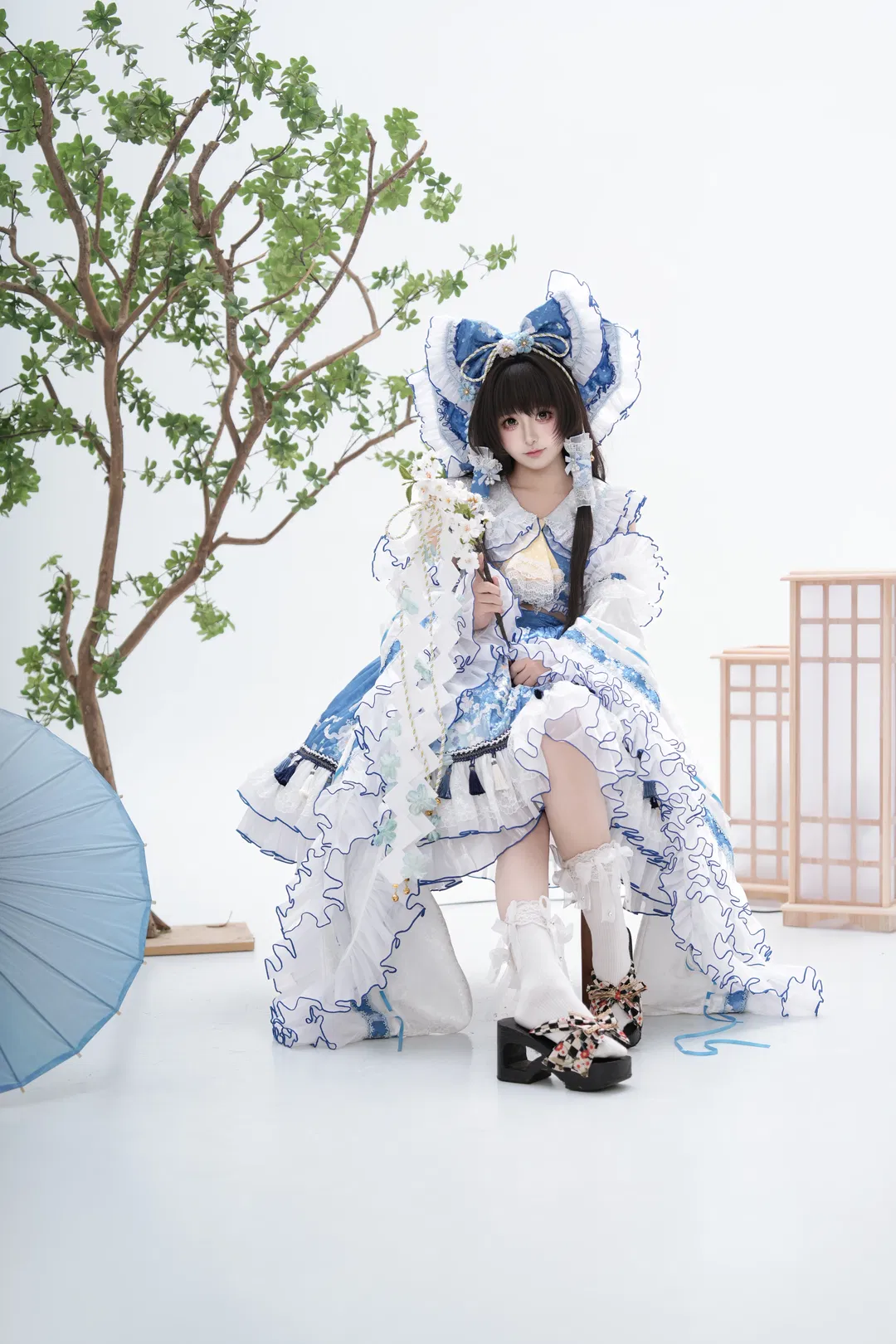 【博丽灵梦cos】东方project青灵梦二设棚拍 - 第 6 张