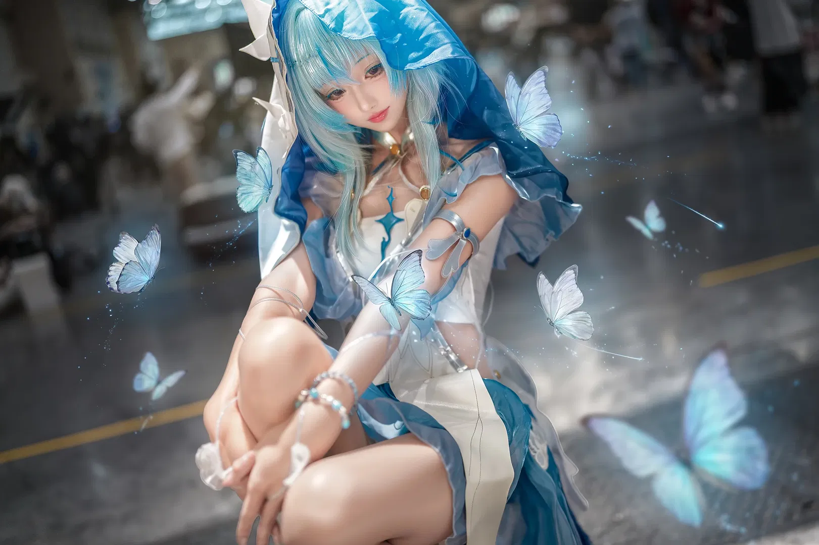 【守岸人cos】鸣潮守岸人，静谧蓝调下的蝴蝶梦境 - 第 2 张
