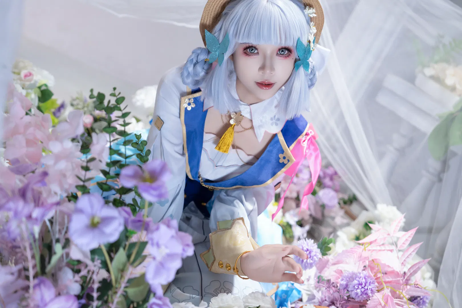 【神里绫华cos】神里流霜灭，原神花时来信花园奇遇 - 第 2 张