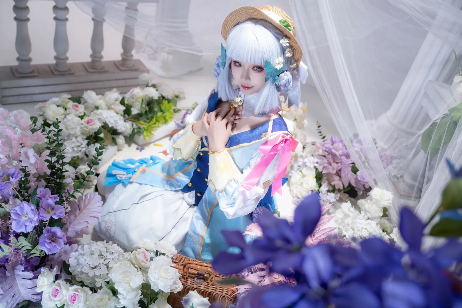 【神里绫华cos】神里流霜灭，原神花时来信花园奇遇 - 第 3 张