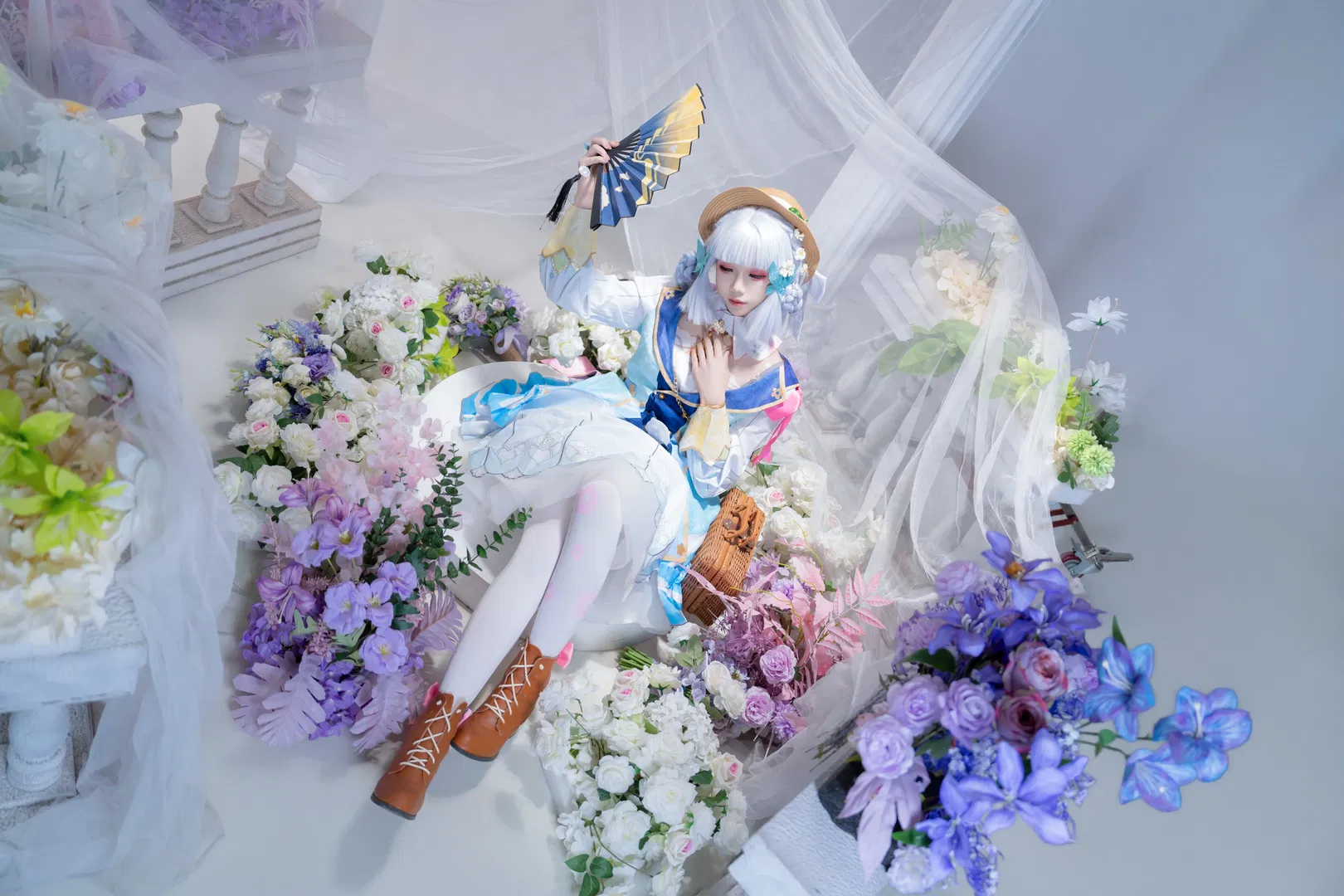 【神里绫华cos】神里流霜灭，原神花时来信花园奇遇 - 第 6 张