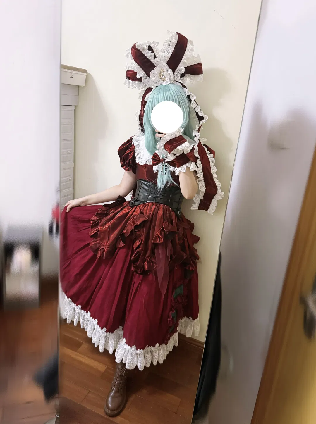 【鍵山雛cos】東方project 酒紅洛麗塔與薄荷綠假髮 - 第 1 張