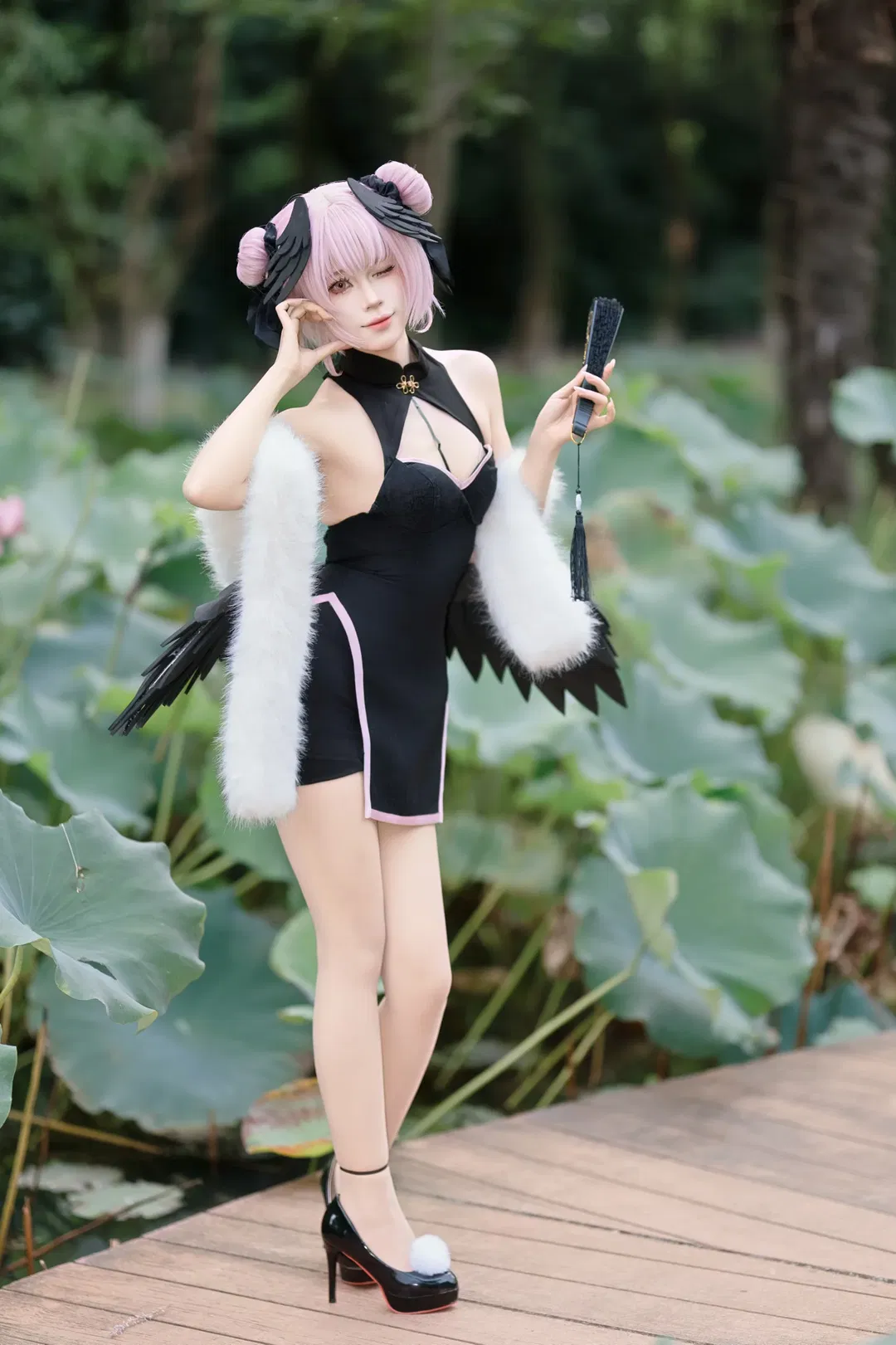 【下江小春cos】蔚蓝档案旗袍造型在西南湖的夏日光影 - 第 11 张
