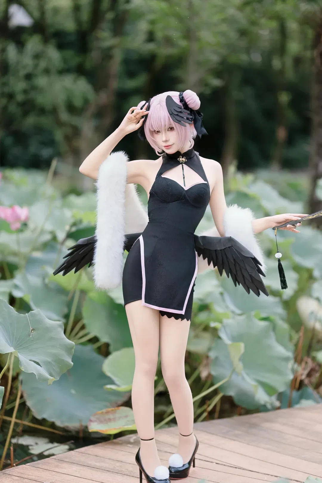 【下江小春cos】蔚蓝档案旗袍造型在西南湖的夏日光影 - 第 12 张