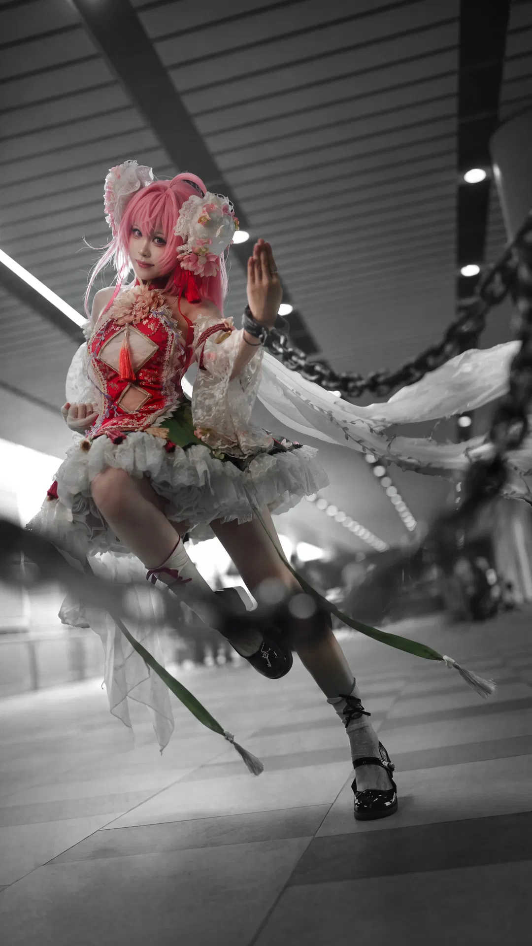 【茨木华扇cos】东方project中华娘，腾空姿态的局部色彩尝试 - 第 1 张