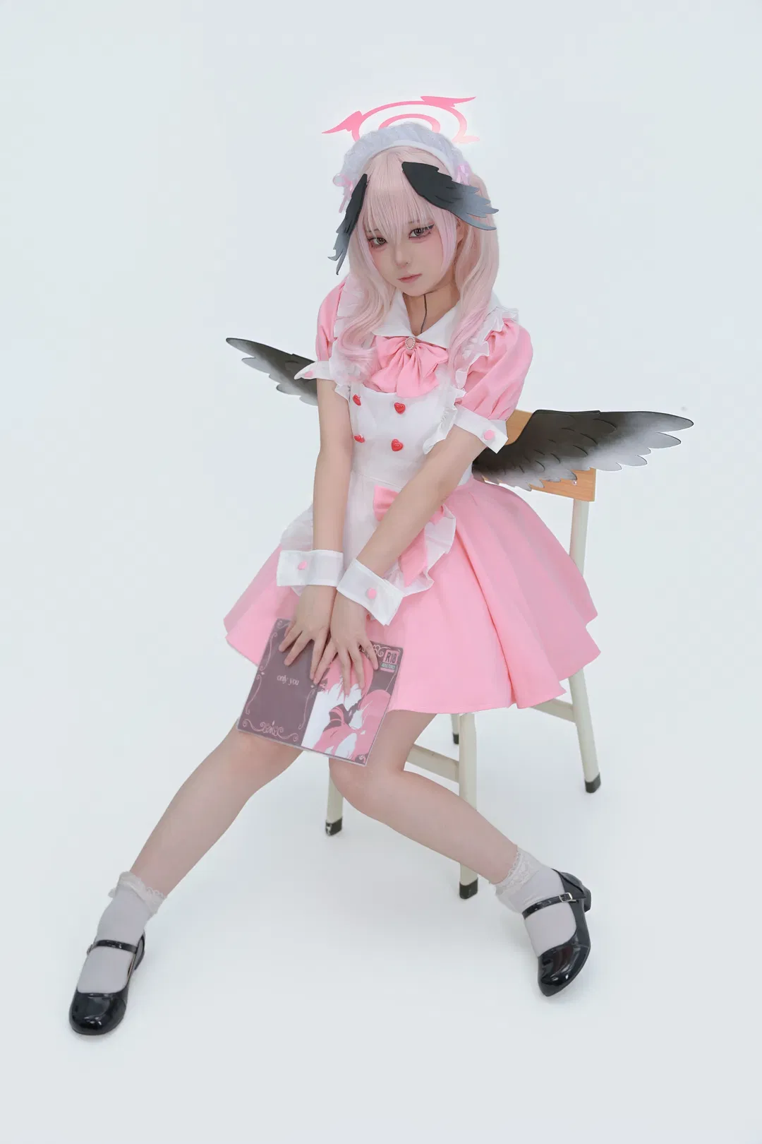 【下江小春cos】蔚蓝档案女仆装的白棚拍摄记录 - 第 5 张