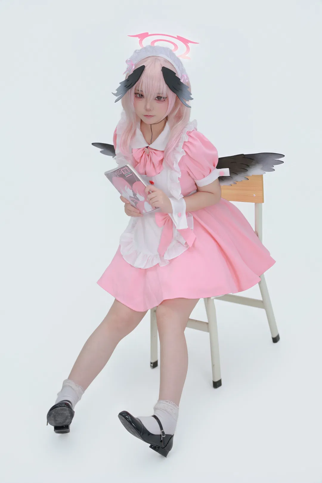 【下江小春cos】蔚蓝档案女仆装的白棚拍摄记录 - 第 6 张