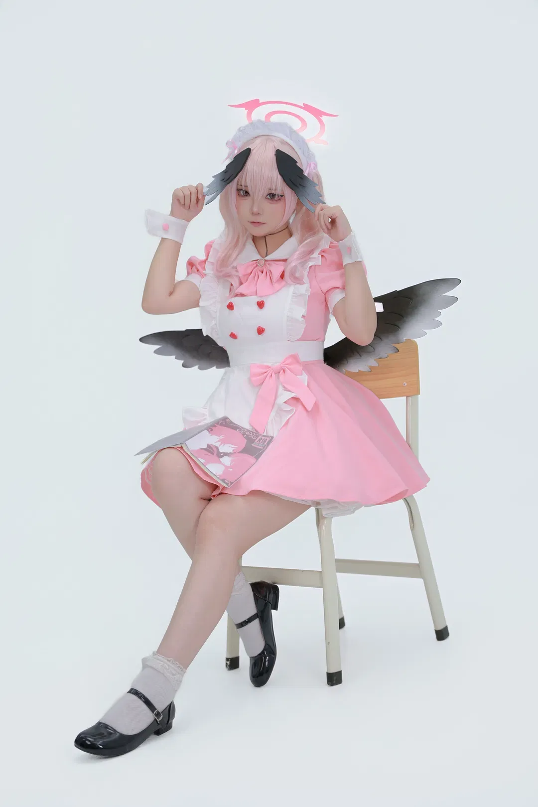 【下江小春cos】蔚蓝档案女仆装的白棚拍摄记录 - 第 7 张
