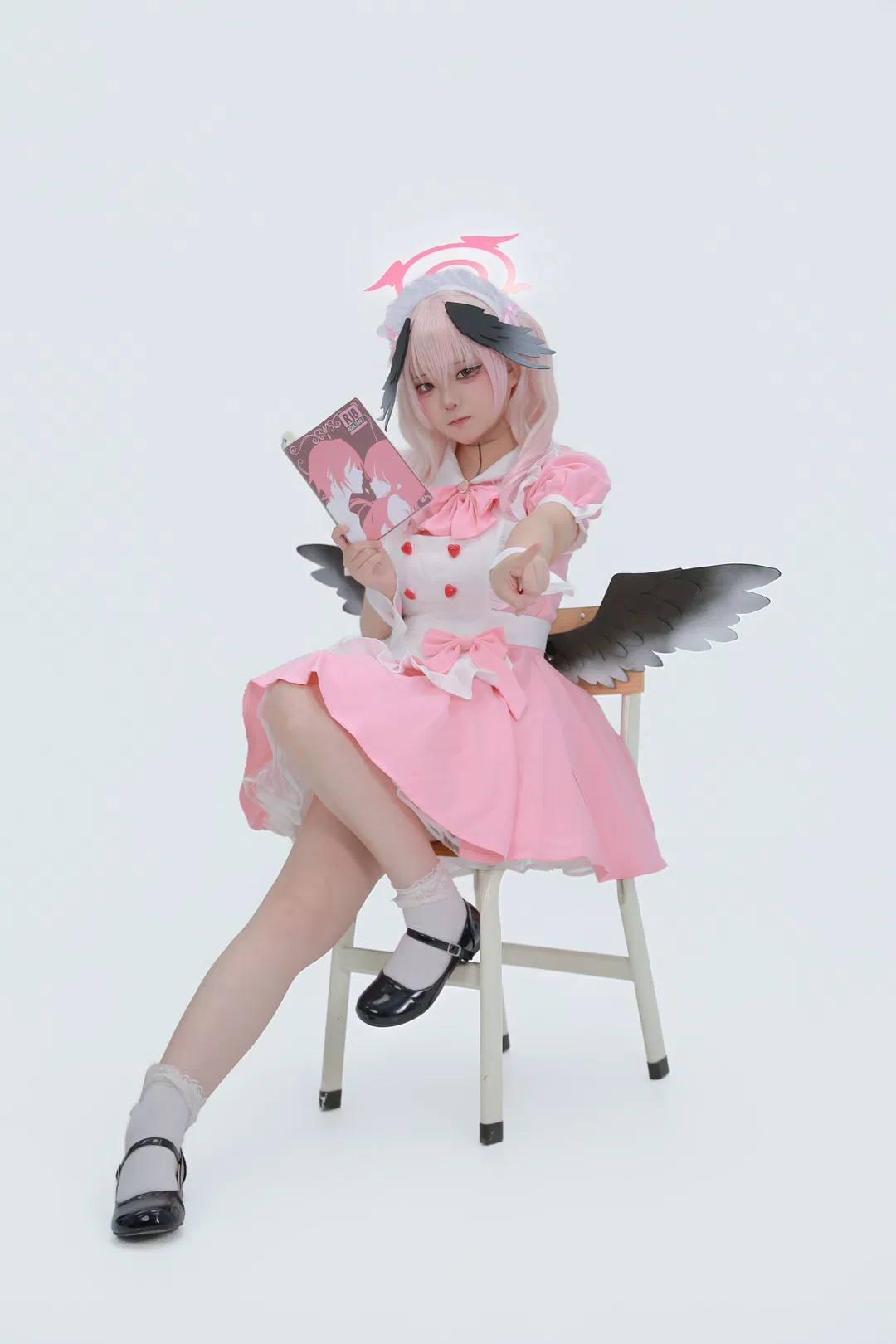 【下江小春cos】蔚蓝档案女仆装的白棚拍摄记录 - 第 8 张